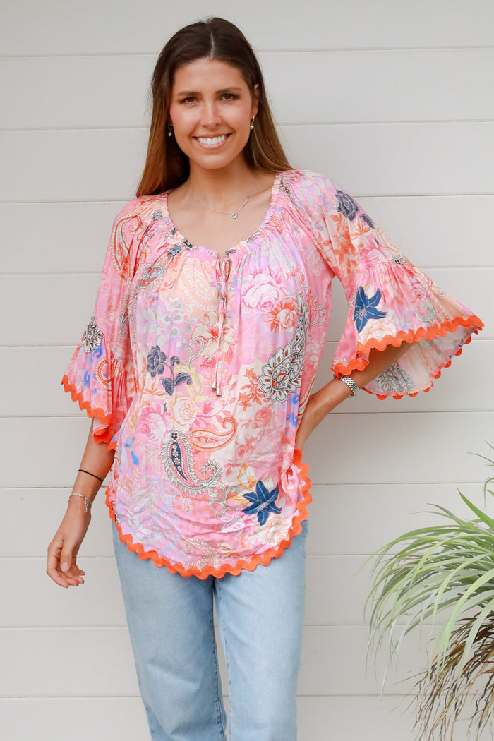 Flora Pink Top