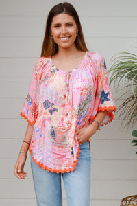 Flora Pink Top