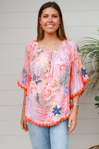 Flora Pink Top