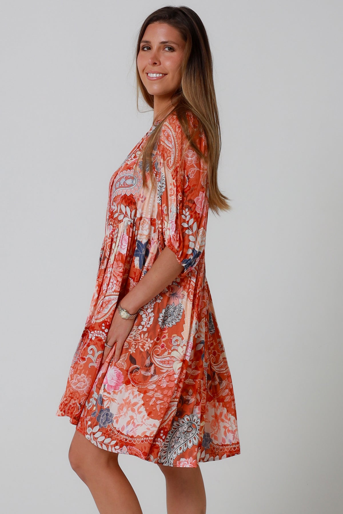 Jaylani Orange Mini Dress