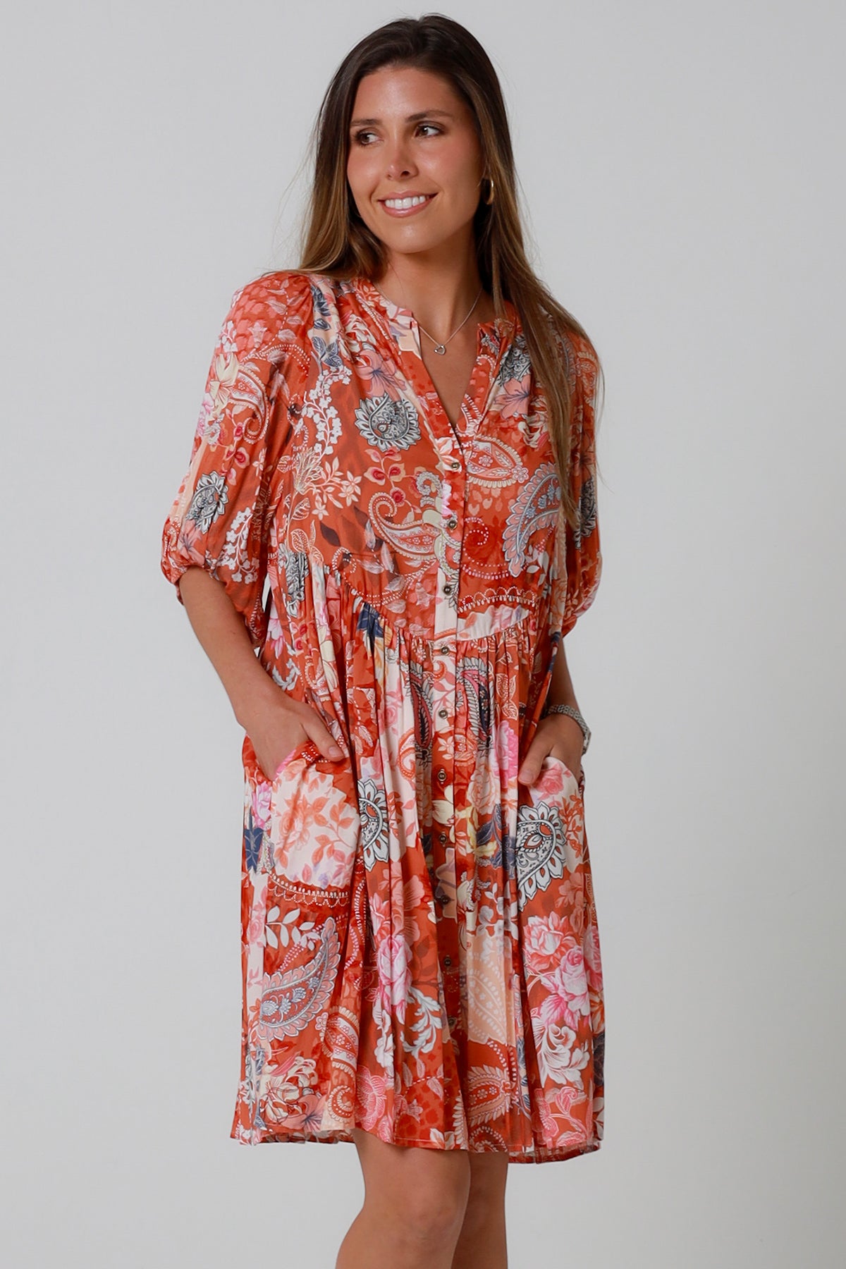 Jaylani Orange Mini Dress