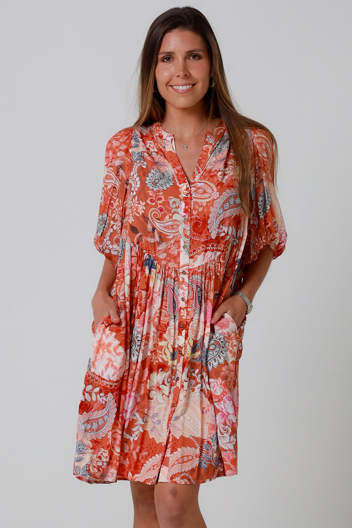 Jaylani Orange Mini Dress