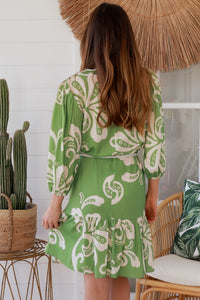 Talia Green Midi Dress