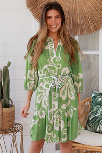 Talia Green Midi Dress