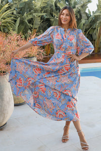 Elise 1/2 Sleeves Midi Dress