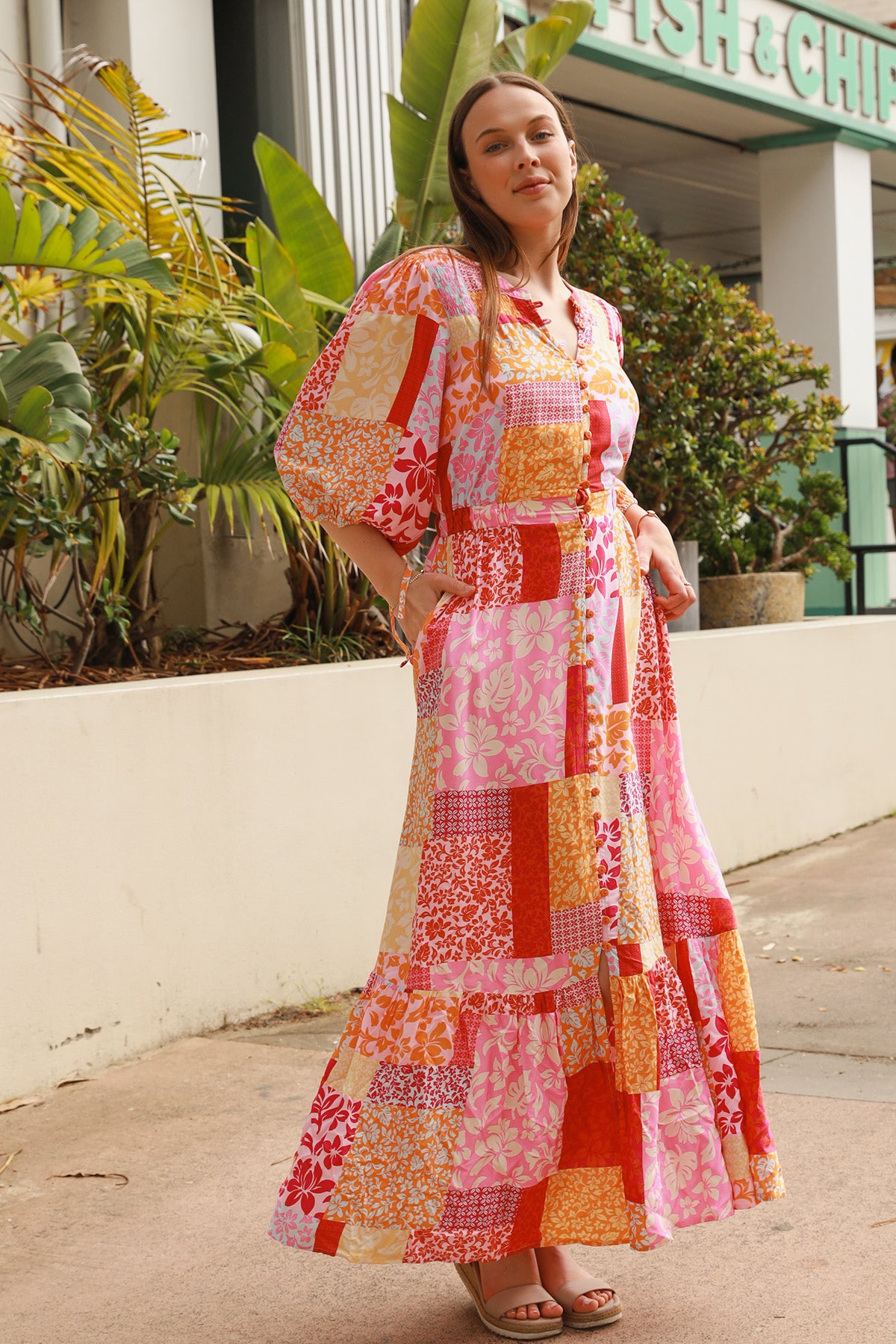 Ruby 1/2 Sleeves Maxi Dress