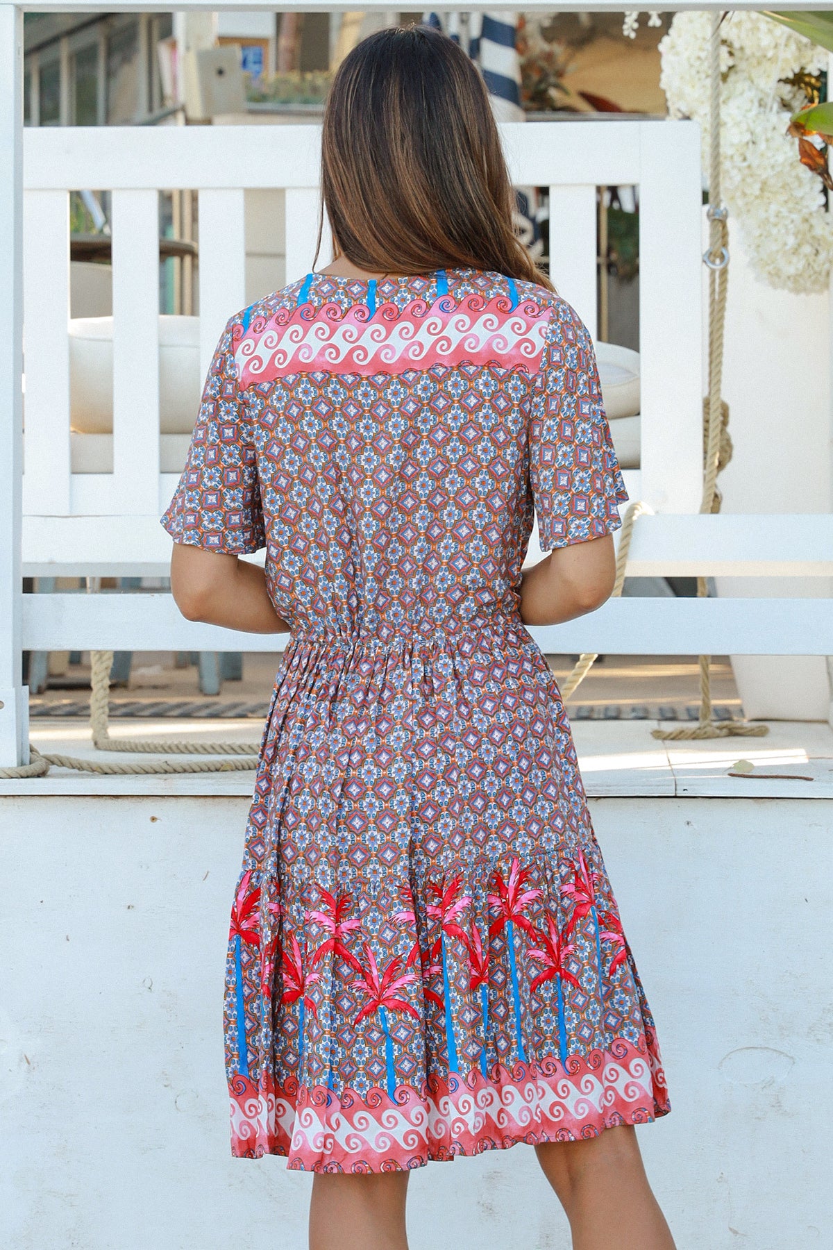 Greta Pink V-Neck Mini Dress