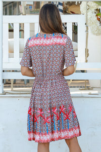 Greta Pink V-Neck Mini Dress