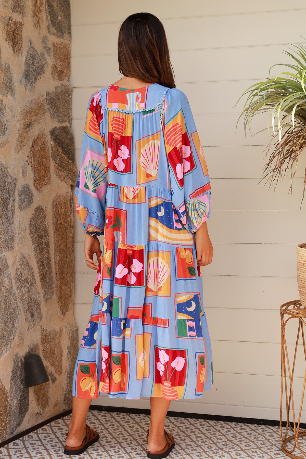 Beatrice Blue Midi Dress