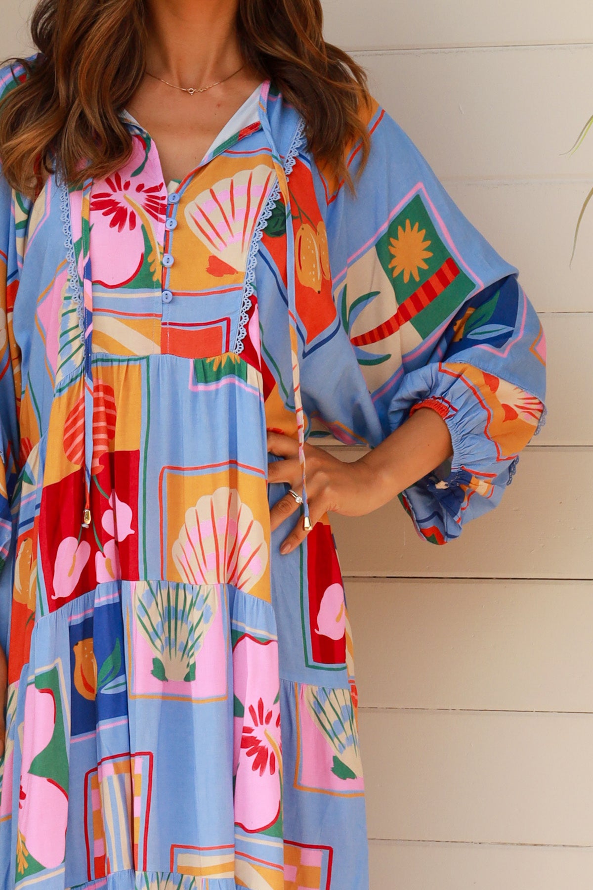 Beatrice Blue Midi Dress