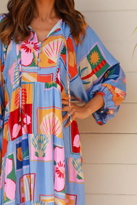 Beatrice Blue Midi Dress