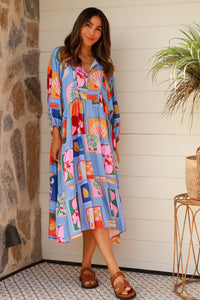 Beatrice Blue Midi Dress