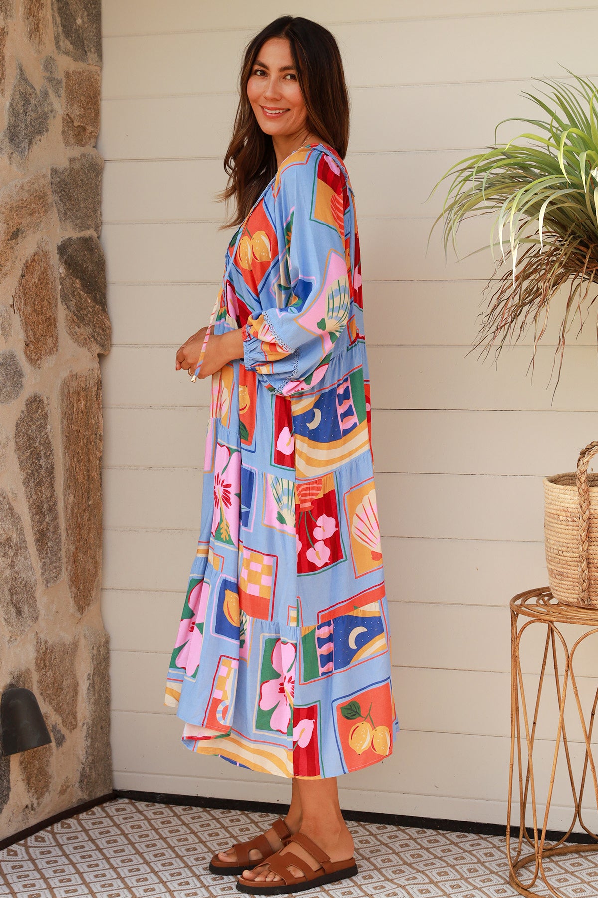 Beatrice Blue Midi Dress