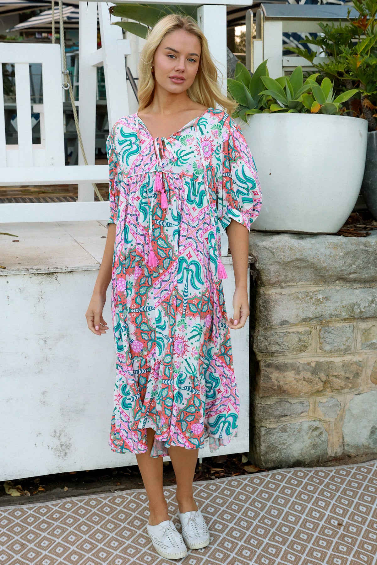 Raquel Midi Dress Luca Pink