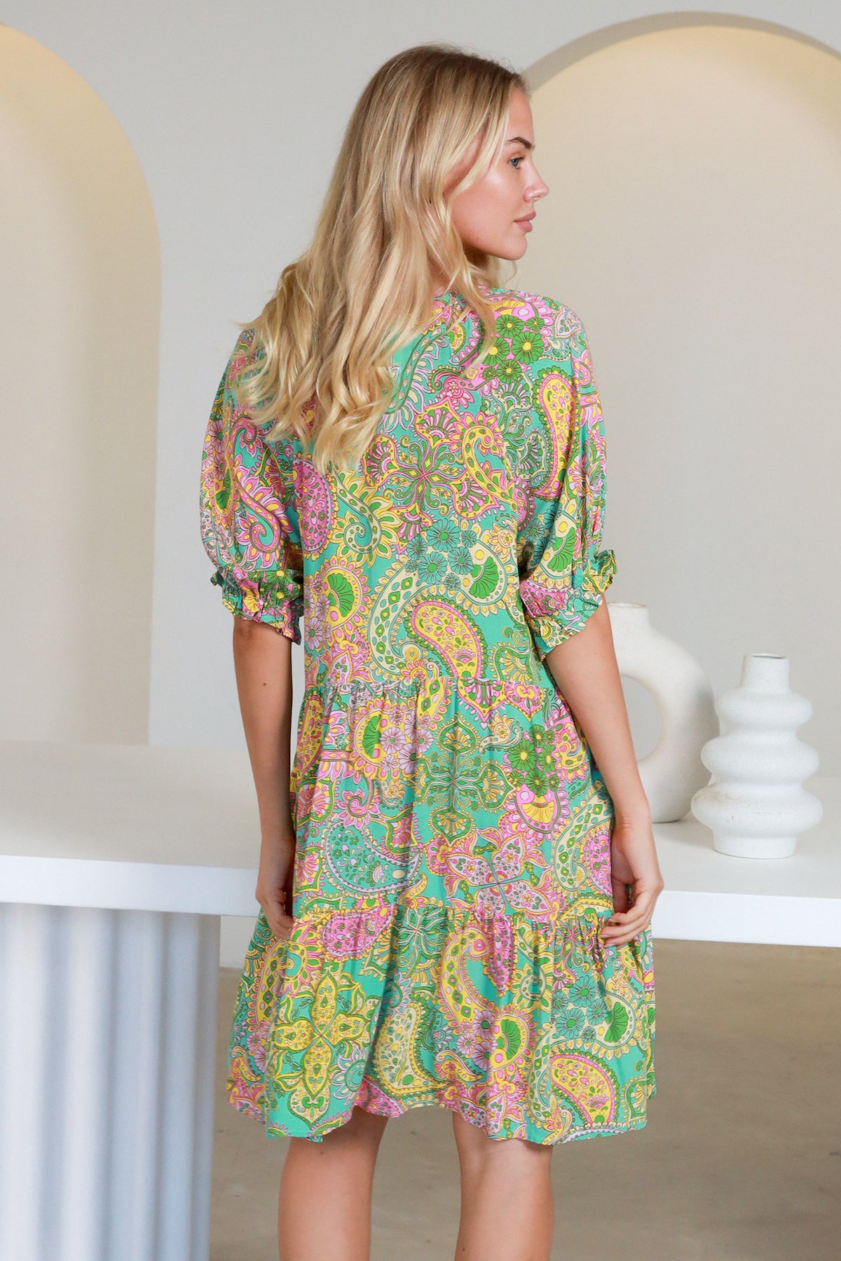 Allie 1/2 Sleeves Mini Dress