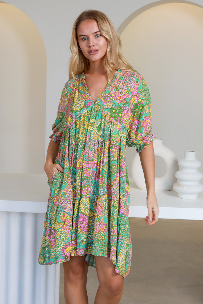 Allie 1/2 Sleeves Mini Dress