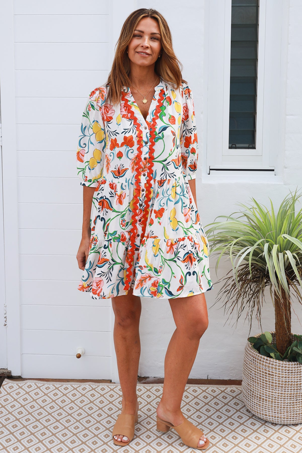 Chiara 3/4 Sleeves Mini Dress