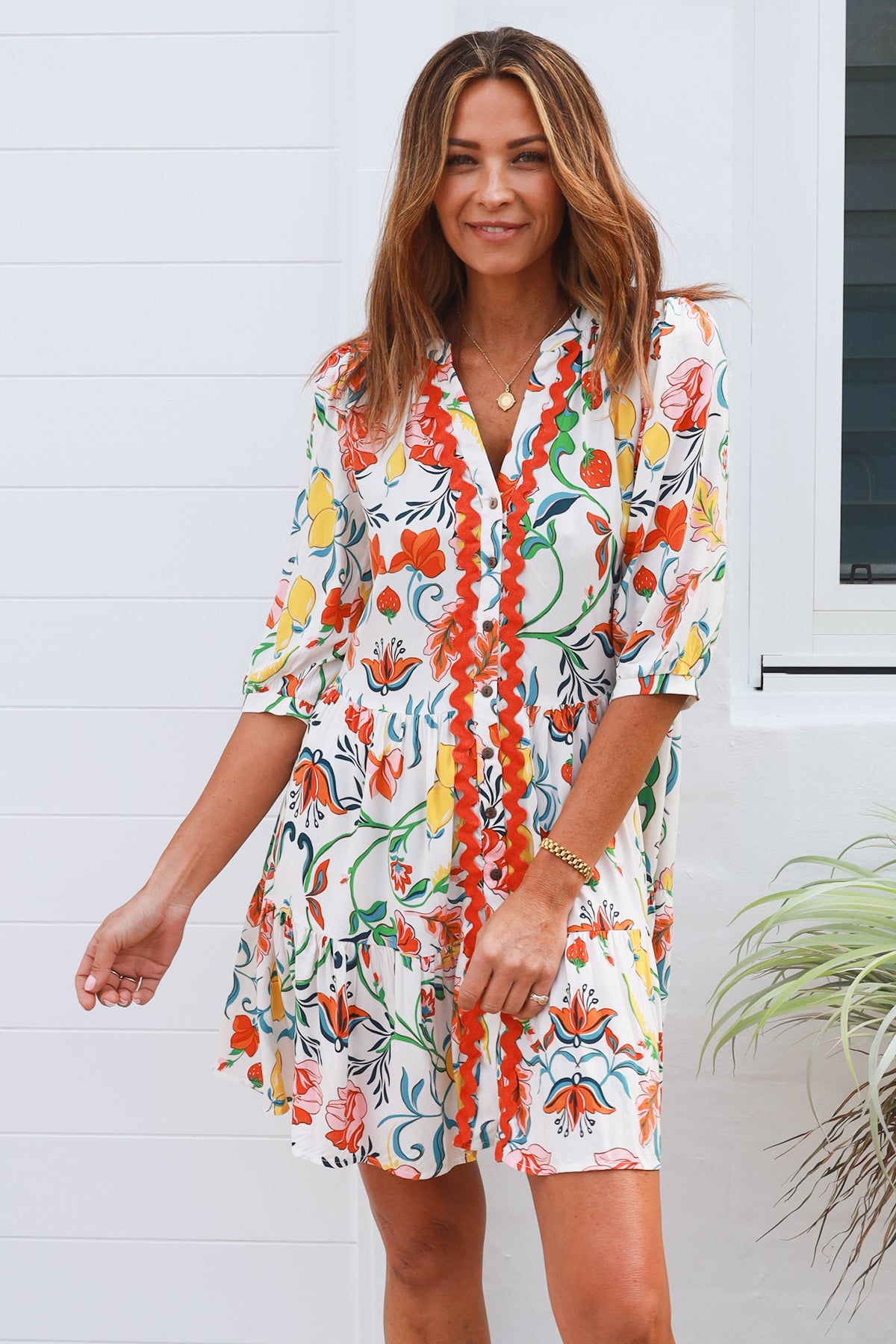 Chiara 3/4 Sleeves Mini Dress