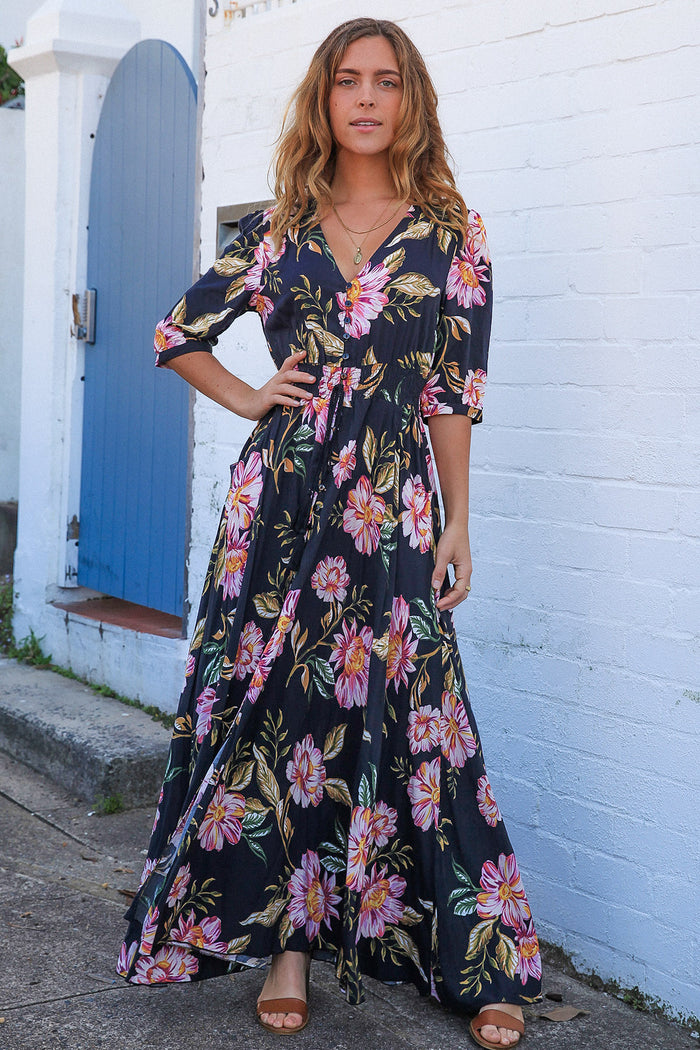 Dallas 1/2 Sleeves Maxi Dress