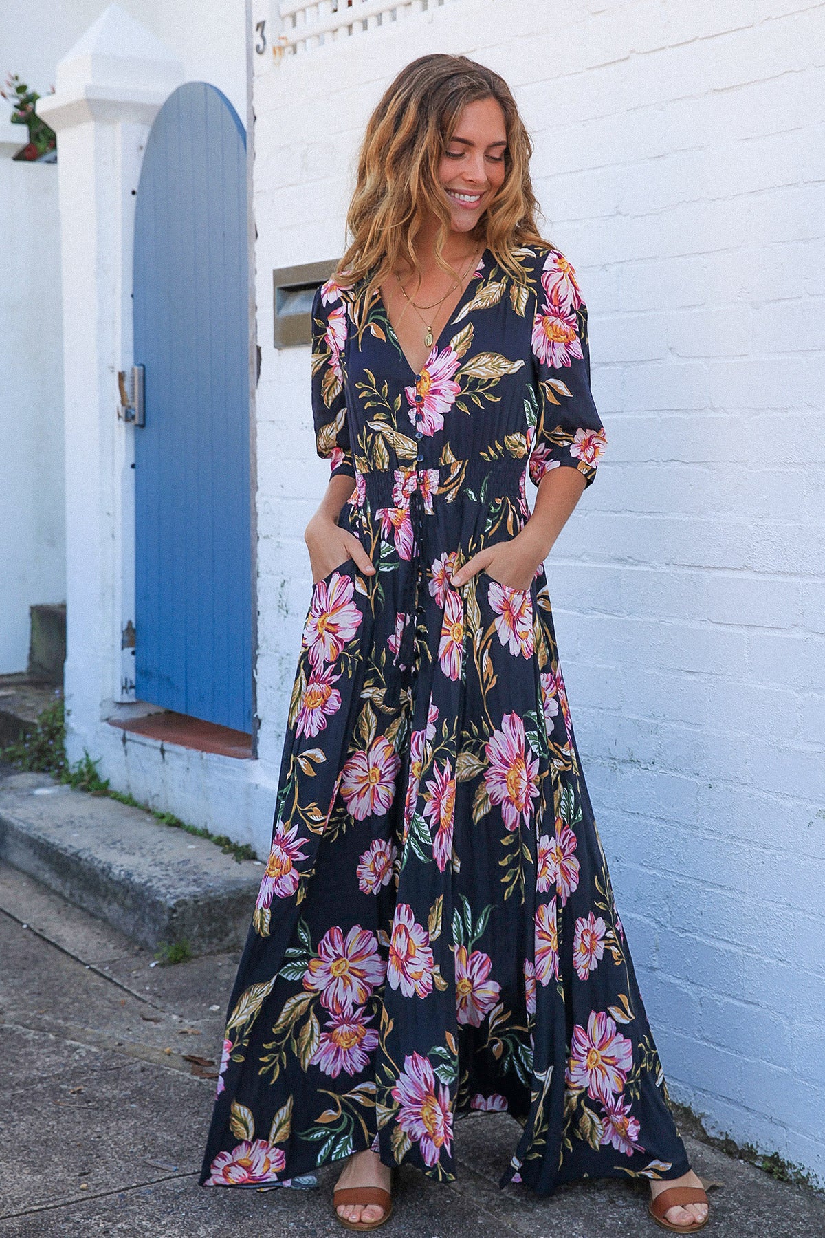 Dallas 1/2 Sleeves Maxi Dress