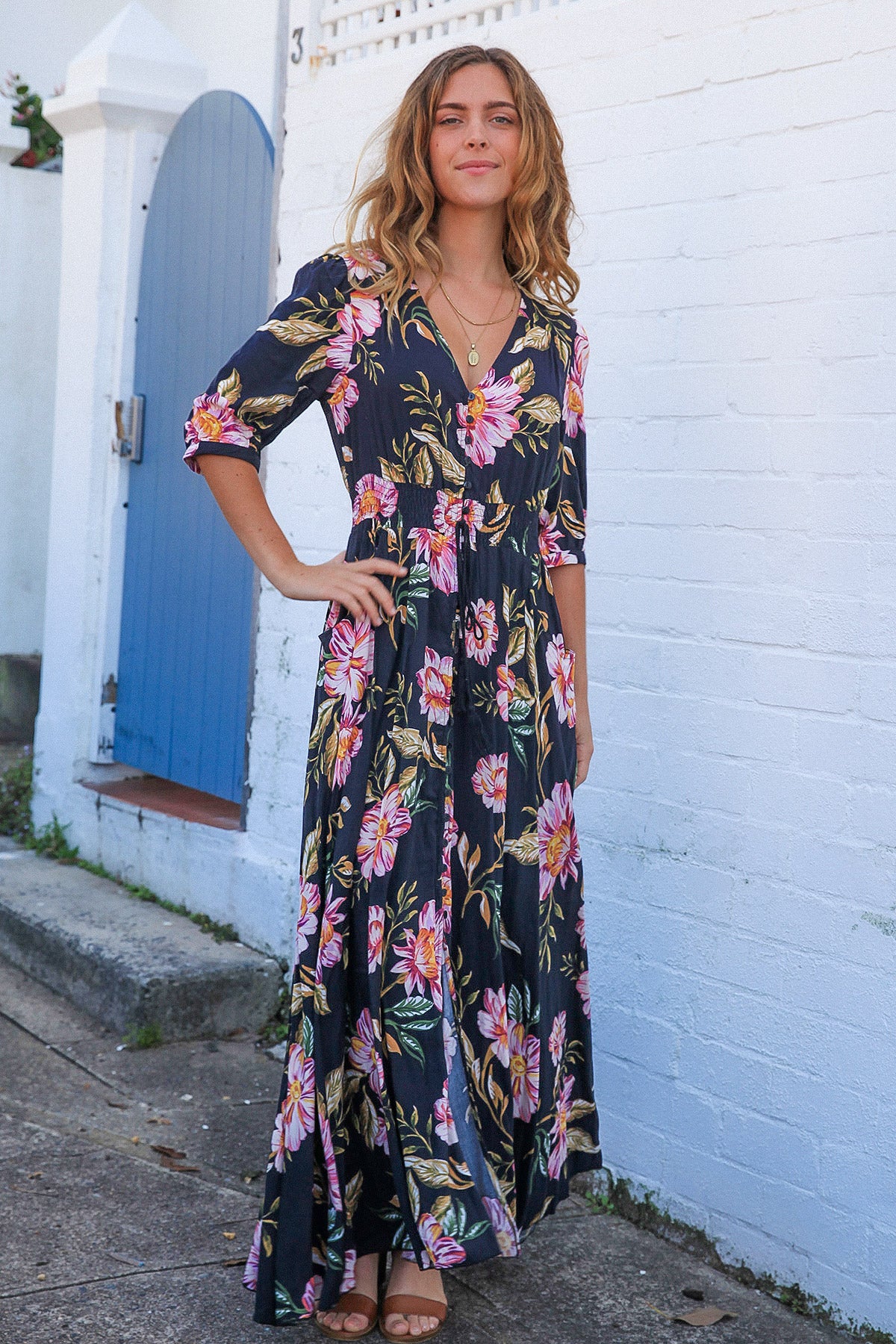 Dallas 1/2 Sleeves Maxi Dress