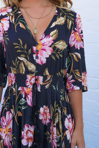 Dallas 1/2 Sleeves Maxi Dress