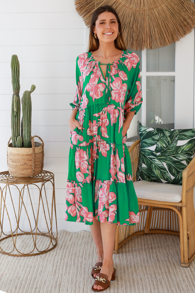 Betty Green Midi Dress