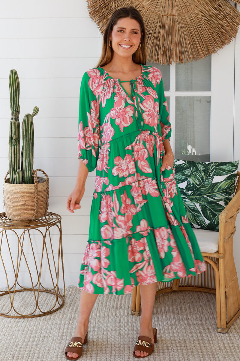 Betty Green Midi Dress