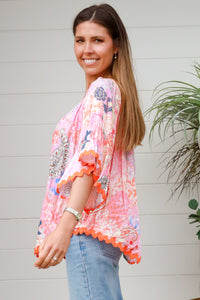 Flora Pink Top