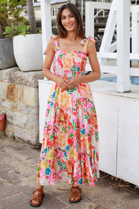 Kianna Pink Slip Maxi Dress