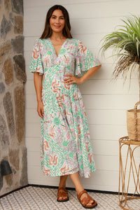 Luca Green Midi Dress
