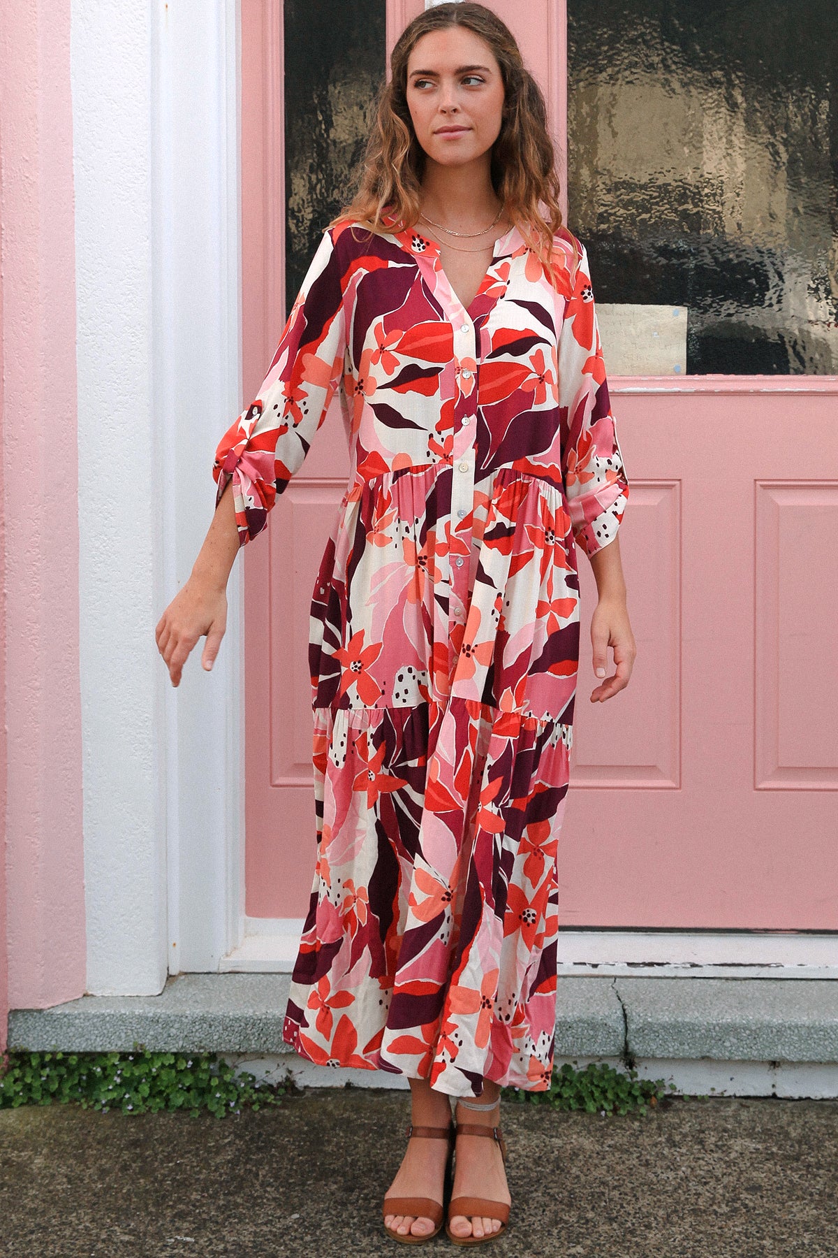 Cameron 1/2 Sleeves Midi Dress
