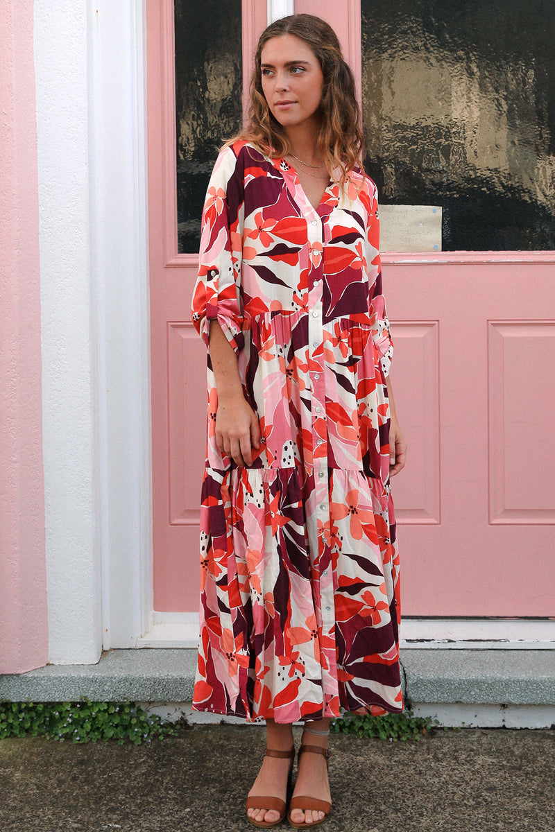 Cameron 1/2 Sleeves Midi Dress